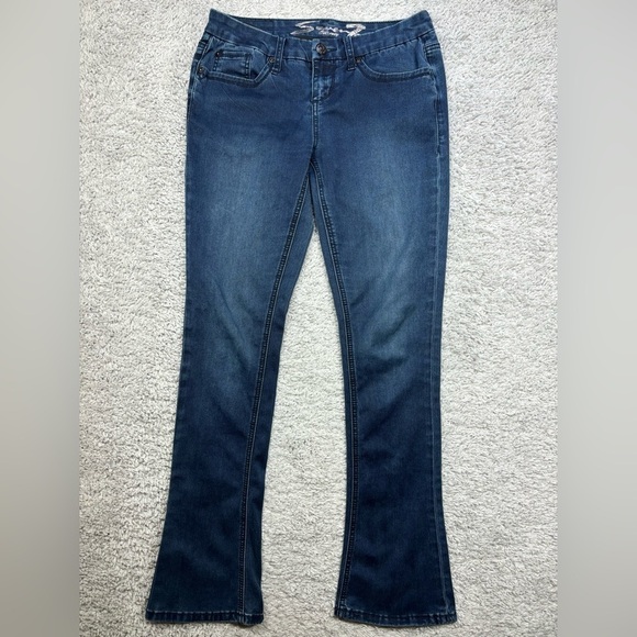 7 For All Mankind Jeans Womens 4 Rocker Slim Dark Wash Denim Rhinestones Party - Picture 1 of 5